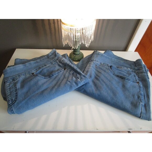 White Stag Faded Denim Jeans Lot of 2 Pairs High Rise Pull On Waist Band Size 2X - Picture 1 of 10